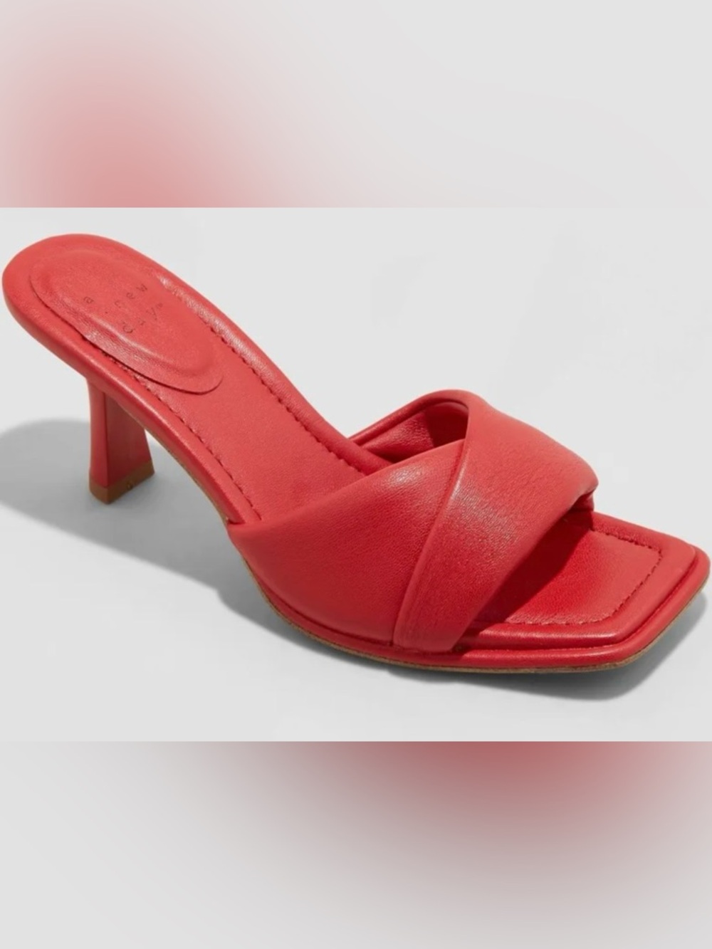 Womens red sandal heels by a new day.